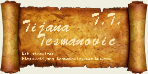 Tijana Tešmanović vizit kartica